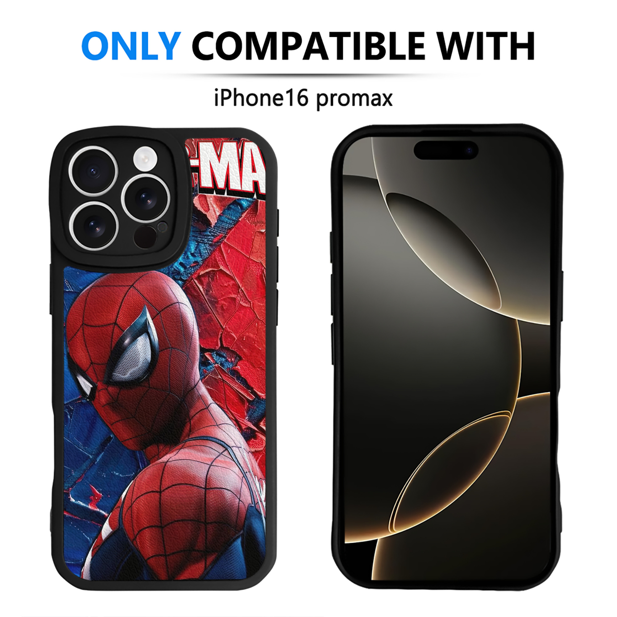 （画像用） Spider Man スパイダーマン 【iPhone 16シリーズ対応】シリコンスマホケース（レザー調） 材質：シリコン